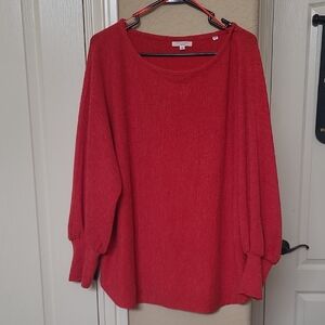 Max Studio Vibrant Red Women's Scoop Neck Sweater